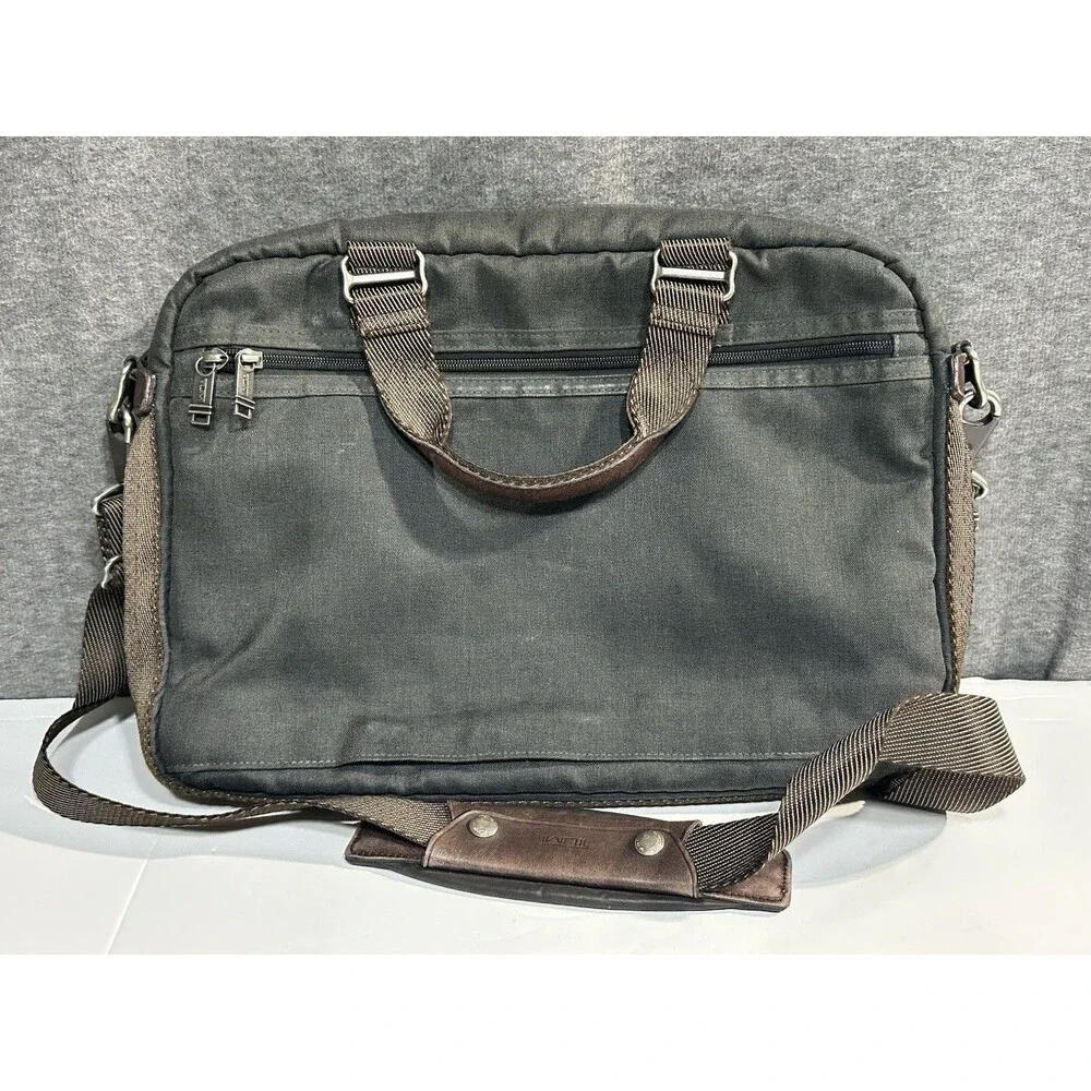Tumi Alpha Bravo Pinckney Flap Briefcase 2WAY Hand Shoulder Bag Brown Gunmetal